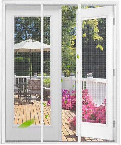 zanzariera magnetica universale 255x215cm Zanzariera Magnetica per Porte Rete Zanzariera Porta Finestra Magnetica Anti-Zanzare per Porte Scorrevoli,Garage, Bianco