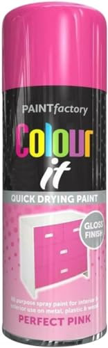 MIXEL Perfect Pink Gloss Spray Paint, Quick Drying Formula, Long-Lasting, Easy-to-Apply, Ideal for Craft Projects, Home Décor, Furniture, Automotive, Interior and Exterior Use, 250ml, (1 Pcs)