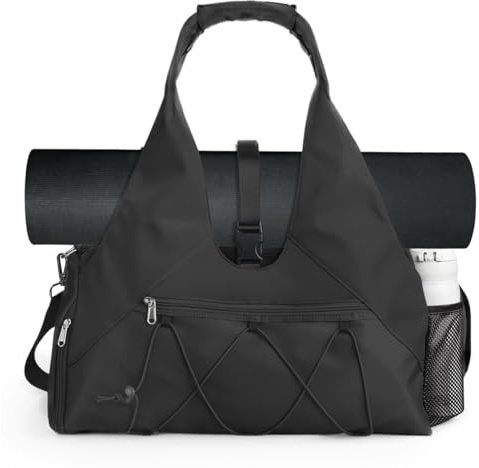 Forestfish Gym Bag For Women With Yoga Mat Holder & Shoe Compartment & Wet Dry Storage Pocket & Adjustable Strap