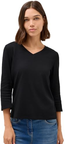 Cecil Camiseta básica con Cuello de Pico, Talla XS, Color Negro