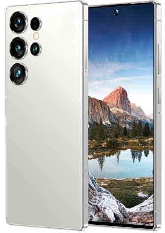 S25 Ultra 7.3 FHD Super-V Display Smartphone | Al Dual Camera | Snapdragon 8Gen4 | Batteria 7800mAh | 5G Global Bands | Doppia Slot SlM + SD | Imprinte Digitali Facciali E Laterali (Bianco,256)