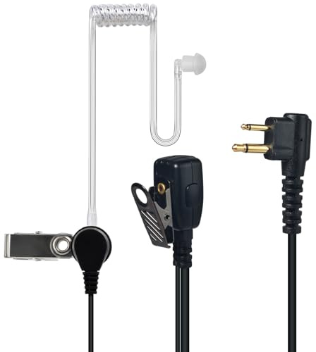 YNIBST Funkgeräte Headset, Schallschlauch Funkgerät Kopfhörer mit PTT-Mikrofon, kompatibel mit Motorola 2-Pin, für CP040, DP1400, GP68, GP88, GP300 Walkie-Talkie