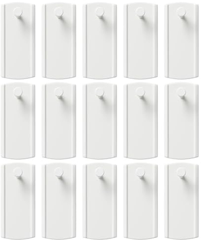 15 Stick On Picture Hooks, Command Hooks No Nails, Self Adhesive Picture Hanging Hooks Heavy Duty, White ABS Command Strips Hooks for Picture Frames, Home and Office Decor