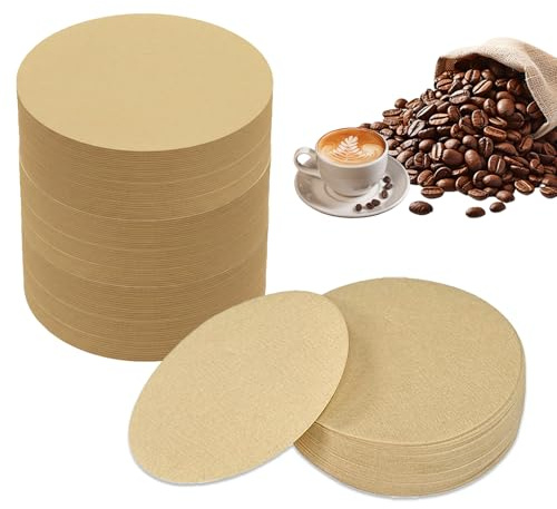 600 Unbleached 64mm Coffee Filter Papers Compatible with AeroPress | natural brown paper filters, 2.5 inch replacement discs, for AeroPress espresso coffee makers