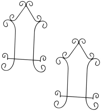 Toyvian 2pcs Iron Wall Hanging Display Stand Rack for Plates Painting Easel Holder Vintage Minimalist Design for Kitchen Art Gallery Study Organizer