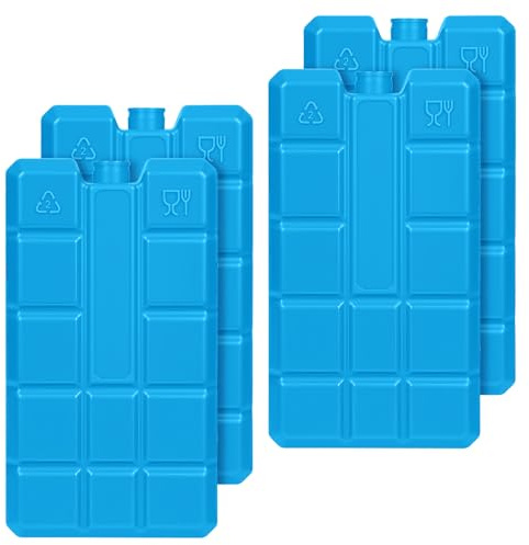 flintronic 4 Pack Freezer Blocks, Reusable Ice Pack for Coolers, Ultra Cooling Ice Blocks, Extra Long Cooling Time for Cool Bag, Cool Box, 200ml