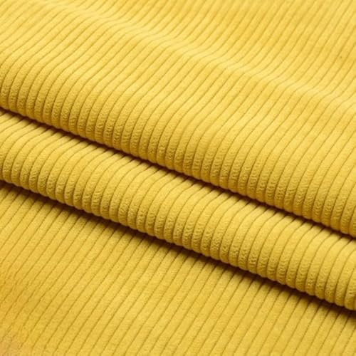 YKAFADE 155 cm * 100 cm Cordstoff Stofftuch -Cordstoff Solide,Schlichte Quiltingstoffe Deko Stoffe Stoff zum Nähen für Nähhandwerk,Kissen,Möbel Mantel Hemd Hosen Sofa DIY Bastelmaterial -Gelb
