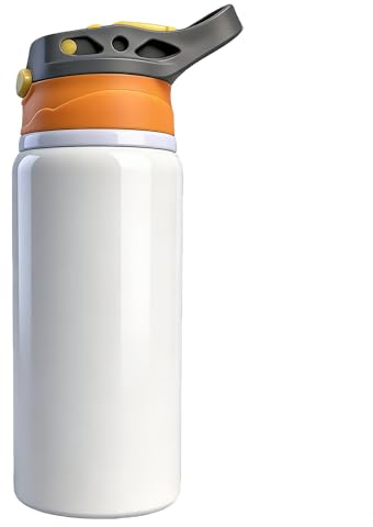 MR.R Sublimation Blanks Yellow Cap White Sports Aluminium Bottle Portable Drinking Lid 600 ml Heat Press Transfer Printing