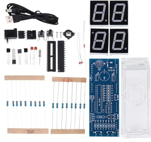 TOYANDONA LED Digitaluhr Satz Weiß aus Kunststoff, Scm Selbstgemacht Uhr | Wand Uhr Digital, Elektronischer Selbstgemacht Bausatz Uhr, Einfache Digitaluhr für Aufbau
