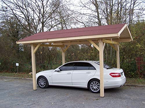 Habrita Carport Double Pente/Couverture bardeau bitumé