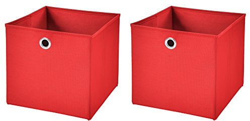 StickandShine 2er Set Rot Faltbox 28 x 28 x 28 cm Aufbewahrungsbox faltbar