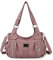 Angelkiss groÃŸe börsen und Handtaschen für Damen, gewaschenes Kunstleder, Crossbody Hobo-Umhängetasche, Schultertasche, Handtasche, Pink (rose), Large
