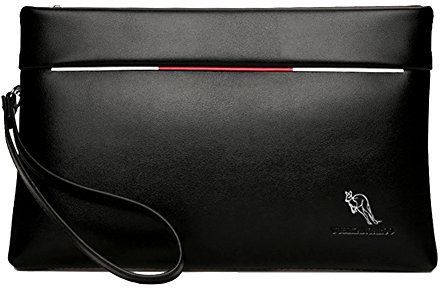 Aideal Clutch aus PU-Leder für Herren, schwarz, Handtasche mit Reißverschluss, tragbar, ideal für Büro/Business/Casual/Dating, Schwarz , 28cm*20,5cm*2,5cm / 11,02*8,07*0,98pollici
