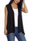 EXCHIC Donna Casual Cardigan Senza Maniche Aperto Davanti (S, Nero)