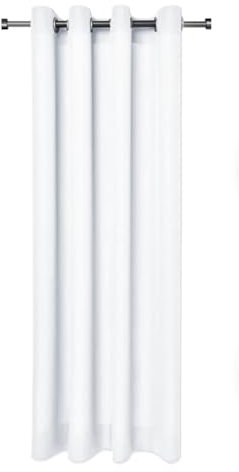 Rollmayer Vorhänge Schal mit Ösen Kollektion Vivid (Weiß 1, 135x240 cm - BxH - 2 er Pack) Blickdicht Uni einfarbig Gardinen Schal für Schlafzimmer Schal