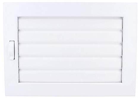 Warmluftgitter Kaltluftgitter Lüftungsgitter Ofengitter Kamingitter Lamellen verschliessbar (240x170mm, Weiss)