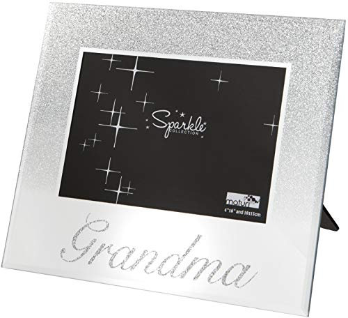 Maturi Bilderrahmen, silberfarben, glitzernd, verspiegelt, 15,2 x 10,2 cm, Geschenk 'Grandma'
