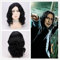 35cm Movie Severus Snape Black Wig Cosplay Professor Snape Curly Wig Halloween Role Play Hair Costumes + Wig Cap black