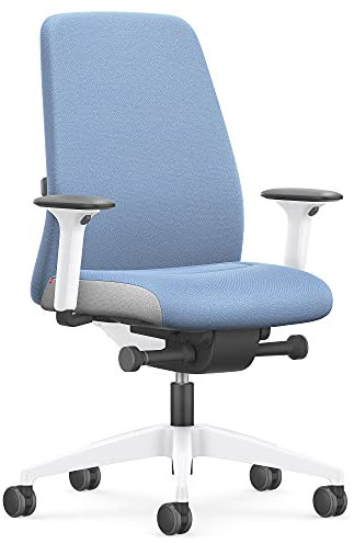 Interstuhl Bürostuhl Every Interior Edition – ergonomischer Schreibtisch- und Gaming-Stuhl – Lordosenstütze für gesünderes Sitzen – vereint gesundes und aktives Sitzen (Hellblau | Weiß)