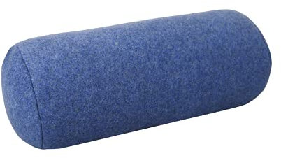 Dr. Berger – Nackenrolle ca. 40x16cm mit Kugelfaserfüllung – besonders weiche Stütze für Nacken und Hals mit blau-mélange-farbenem Double Fleece Bezug aus 100% Oekotexzertifizierter Baumwolle