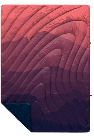 Rumpl Original Puffy Blanket – warme bauschige Campingdecke, 100 % recycelte Polyester-Isolierung, leicht, verstaubar, wasserabweisend, Outdoor-Pufferdecke, 132,1 x 190,5 cm, V1, Rocky Mountain Fade