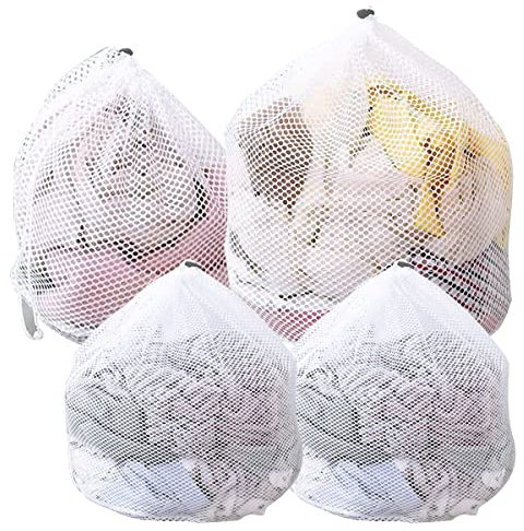 Filet Linge Machine à Laver - Lot de 4 Filets Machine à Laver - Sac de Lavage pour Linge Délicat