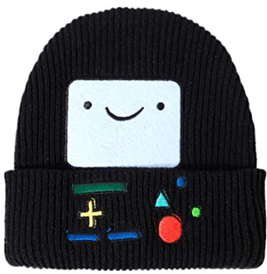 Adventure Time Strickmütze Anime Cartoon Wintermützen Kopfbedeckung, Schwarz , M