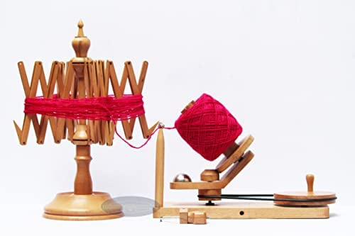 Holzgarnwickler, handbetrieben, große Größe, ideal für schwere Beanspruchung, Häkeln und Strickzubehör (Strandholz-Kombination)