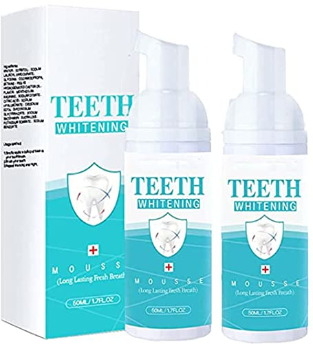 Teethaid Mouthwash, Toothpaste Whitening, Teeth Whitening Foam Toothpaste, Schaumzahncreme, Zahnweißschaum Schaum Zahnpasta, Tiefenreinigungsgummi Zahnreinigungsschaum,50ml (2PCS)