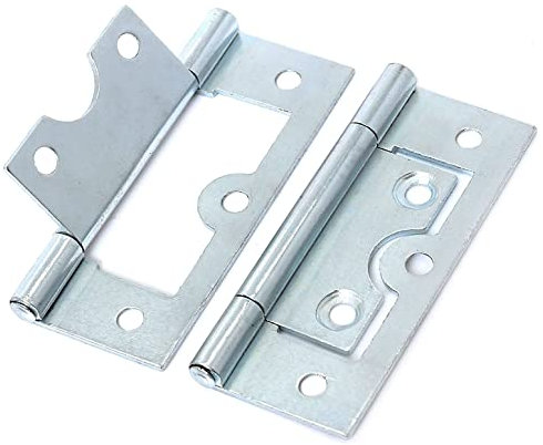 Large Silver Flush Cabinet Hinges Door Flush Hinges 60mm/2.5-Inch Heavy Duty Silver Flush Hinges for Cupboards and Cabinets Dresser Wardrobes Pack of 2.