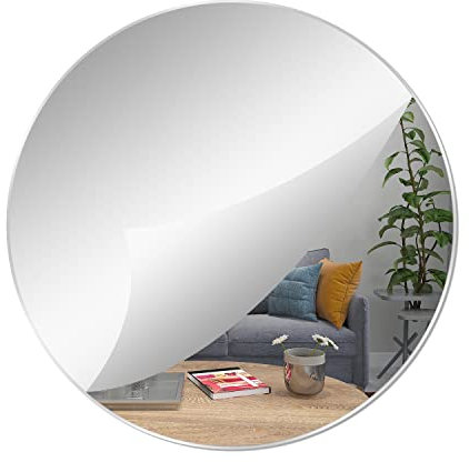 Yxyaolee 20cm Acryl Spiegel Rund Selbstklebend Abnehmbarer Spiegelfliesen Selbstklebend,DIY Wandspiegel Dekospiegel,für Zuhause,Schlafzimmer,Wohnzimmer,Heimdekoration