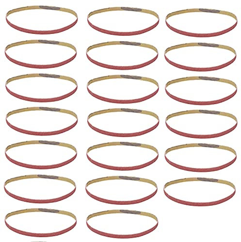 Lot de 20 Bandes Abrasives, 330x10 mm Outil de Remplacement de Bande Abrasive, Bandes Abrasives en Tissu de Polissage pour Mini Ponceuse à Bande électrique(320#)