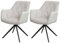 Mendler 2er-Set Esszimmerstuhl HWC-L80, Küchenstuhl Polsterstuhl Stuhl mit Armlehne, drehbar, Metall Stoff/Textil - Creme-beige