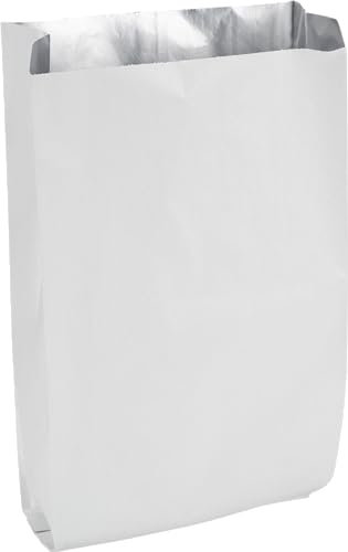 ABENA Gastro Grill Takeaway Bag | Greaseproof Paper Bags | 250 Pack | Insulated, Disposable, White Paper Bags with Fold Top Closure