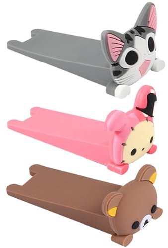 Cale Porte, Aipeeo 3 Pcs Bloc Porte, Bloque Porte, Cale de porte Cartoon, Anti-rayures et anti-dérapant, Convient à tous les sols