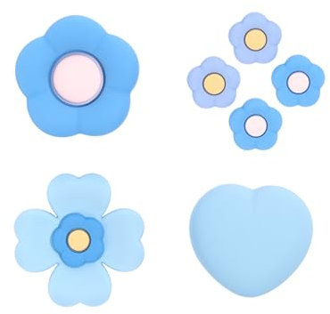GeekShare Cross D-Pad - Juego de Tapas de Silicona para Botones de Pulgar, Adhesivos para Botones de Teclas ABXY, Tapas de Cubierta para Joystick compatibles con Interruptor/OLED - Corazón y Flor