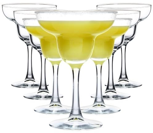 CYUFU Margarita Glasses Set of 7, Classic Clear Cocktail Glasses Set for Espresso Martini, Cosmopolitan, Manhattan, Housewarming, Engagement Party Gift, 10 Ounce Capacity