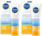 NIVEA SUN UV Gesicht Mattierender Sonnenschutz LSF 50 (50 ml), nicht fettende Sonnencreme für das Gesicht, sofort wirksame Sonnenmilch mit leichter Textur (Packung mit 2)