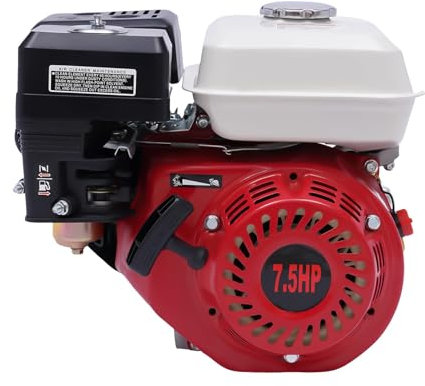 Moteur à essence 4 temps 7,5 CV - Moteur à essence avec arbre de 20 mm de diamètre et alarme d'huile - Faible consommation de carburant - Moteur industriel 3600 tr/min