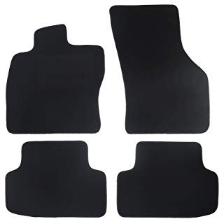 Alpha-Tex Fußmatten-Set für BMW 1er, Typ E81, E87 (Baujahr 2004-2012), Deluxe schwarz | 4-tlg | Umrandung schwarz