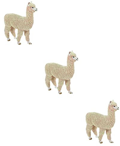 VICASKY 3st Alpaka-modellspielzeug Simulations-alpaka-Modell Lama Stofftier Bauernhof Lama Figur Kleine Alpaka Figur Realistische Tierfigur Alpaka Stofftier Ornamente Plastik Fest Kind