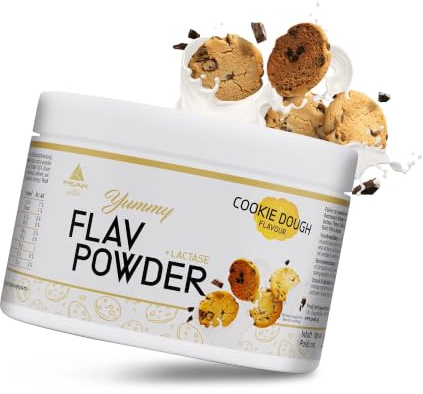 PEAK Yummy Flav Powder - 250g, Geschmack: Cookie Dough | 50 Portionen, Geschmackspulver zum Süßen fast ohne Kalorien, ohne Zuckerzusatz, mit Inulin und Laktase, vegan