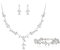 EVER FAITH Hochzeit Schmuck Set für Braut Brautjungfer, Klar Silber-Ton Teardrop Cubic Zirkonia Blatt Rebe Prom Halskette baumeln Ohrringe Armband für Damen