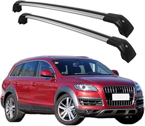 LUMZAG 2 Stück Auto Querträger Dachträger für Audi Q7 5 4L SUV 2006-2015, Auto Aluminium Dachträger Gepäckträger Gepäckträgerstange Dachbügel
