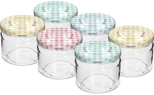 lilawelt24 6 Stück Vorratsgläser-Sturzgläser Set | Füllmenge 330 ml | Einweckgläser mit Schraub-Deckel |Marmeladengläser|Joghurtgläser|Weckgläser| Tulpenglas Dessertglas