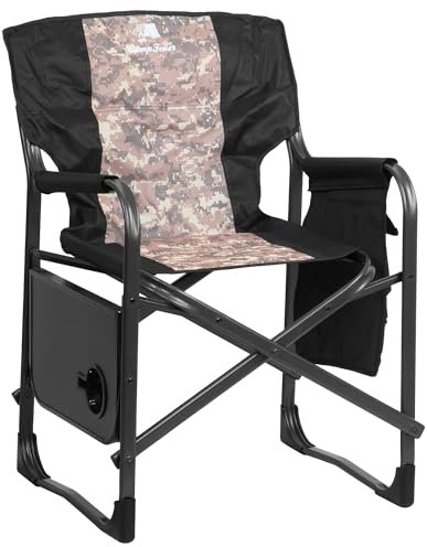 CampFeuer Chaise de camping pliable | Chaise de pêche avec table pliable, chaise de pêche, chaise pliante, chaise de jardin, chaise de plage, fauteuil pliant, fauteuil de camping, chaise de festival