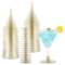 ABuff 50 Pack Plastic Martini Glasses Gold Disposable Cocktail Glasses 6.4 Oz Clear Hard Margarita Glasses Ice Cream Dessert Cups for Parties, Wedding Party Toasting Champagne Cups