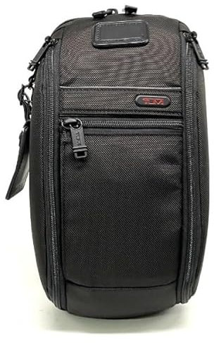 TUMI 144986 Große Umhängetasche für Herren, Schwarz mit schwarzen Beschlägen, mehrere Fächer, Umhängetasche, Schwarz, Medium