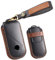 HIBEYO Keyless Étui de protection en cuir pour clé de voiture Convient pour BMW Mini Cooper Countryman One 2023 2024 Boîte à clés Télécommande Porte-clés Accessoire Noir