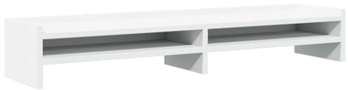 vidaXL Soporte para Pantalla Madera ingeniería Blanco 100x24x16 cm, Elevador para Monitor, Soporte para Monitor de computadora, Soporte para Elevador de Monitor